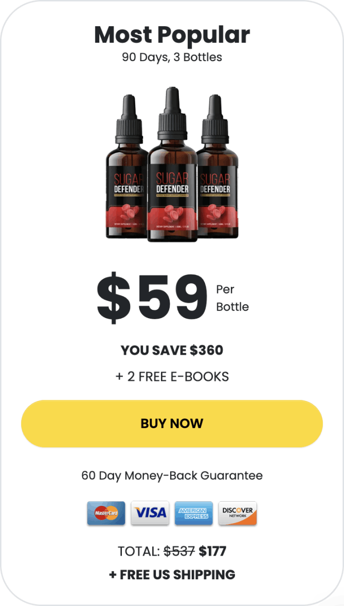 SugarDefender 3 bottles 90 day supply with free bonuses